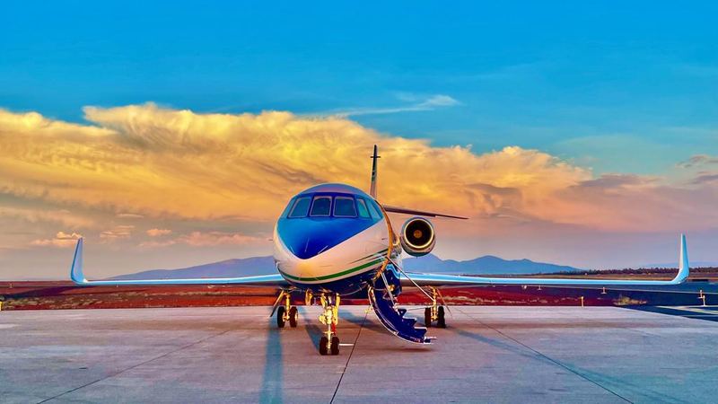 Aircraft on the ramp at golden hour